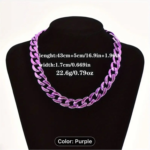 Acrylic chic chain adjustable necklace - Picture 4 of 9